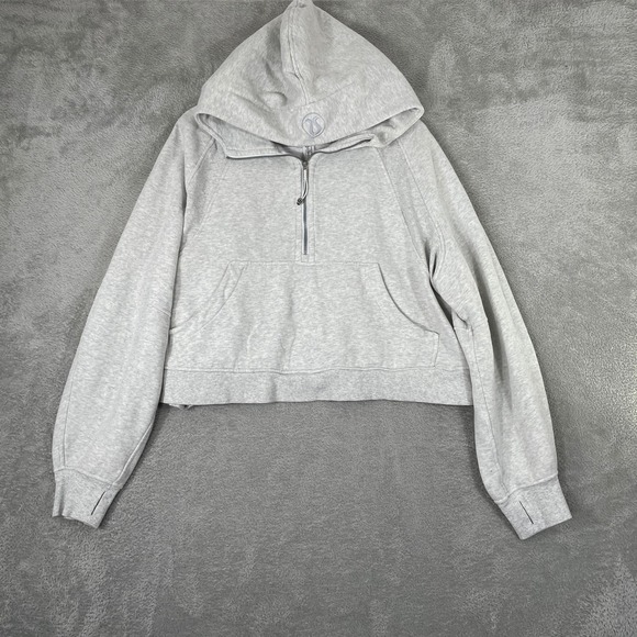 Lululemon Tops - Lululemon Scuba Oversized Half Zip Hoodie Womens XL/XXL Heathered Light Grey
